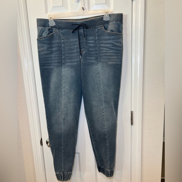 Terra & Sky Pants - Terra & Sky Blue Ankle Cropped Pants Relaxed Fit